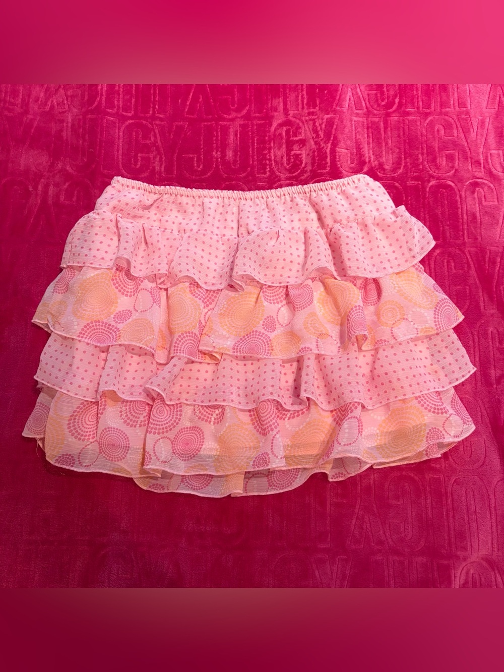 Y2K Pink Ruffle Layered Mini Skirt • Polka Dot Fairycore Skirt